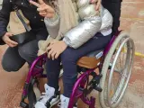 La silla de ruedas robada estaba especialmente diseñada para la niña de 14 años que sufre parálisis cerebral y pintada con un llamativo color morado.