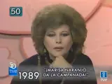 Marisa Naranjo, durante la retransmisión de las campanadas en 1989.