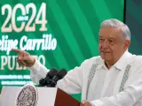 El presidente de México, Andrés Manuel López Obrador, durante una rueda de prensa.