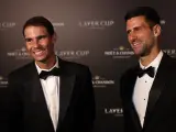 Nadal y Djokovic, juntos en la previa de la Laver Cup en 2022.