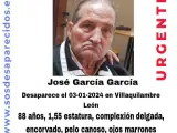 José García García, de 88 años y con problemas de movilidad, desapareció ayer en León.