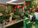 Paz Padilla muestra en Instagram su casa completamente empapelada con papel de regalo.