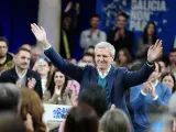 El presidente de la Xunta de Galicia, Alfonso Rueda, es proclamado candidato del PP de Galicia a las próximas elecciones autonómicas durante un acto celebrado por el partido este domingo en Santiago de Compostela.