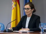 La ministra de Sanidad, Mónica García, tras la reunión con el Consejo Interterritorial del Sistema Nacional de Salud (CISNS), a 21 de diciembre de 2023, en Madrid (España).