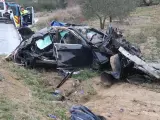 Imagen de un coche después de un accidente a principios de este año.
