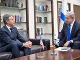 El primer ministro de Israel, Benjamin Netanyahu, recibe al secretario de Estado de Estados Unidos, Antony Blinken.