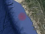 Epicentro del sismo en Perú