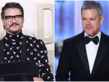 Pedro Pascal y Matt Damon en los Globos de Oro 2024