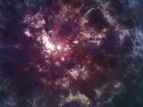 Interpretación artística de la explosión que generó una estrella inusual descubierta a 13.000 años luz de distancia