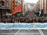 Manifestación en Bilbao por los presos de ETA, con la presencia de BNG, Junts o la CUP.