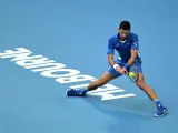 Novak Djokovic durante su debut en el Open de Australi ante Dino Prizmic.