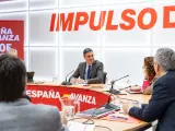 El presidente del Gobierno y secretario general del PSOE, Pedro Sánchez, preside la reunión del Comité Organizador de la Convención Política del PSOE.