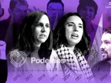 Ione Belarra, Irene Montero, Pablo Iglesias y otros dirigentes y exdirigentes de Podemos.