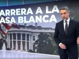 Carlos Franganillo, en el informativo de Telecinco.
