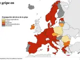 Mapa de la gripe en la UE