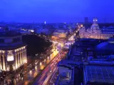 La ciudad de Madrid de noche.