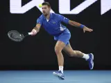 Novak Djokovic en la segunda ronda del Open de Australia.