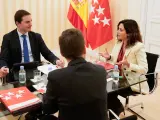 Reunión entre la presidenta de la Comunidad de Madrid, Isabel Díaz Ayuso, y el portavoz del PSOE en la Asamblea de Madrid, Juan Lobato.
