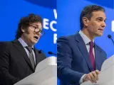 Javier Milei y Pedro Sánchez dieron sus respectivos discursos en el Foro Económico Mundial de Davos