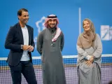 Rafa Nadal, durante su anuncio como nuevo embajador de la Federación de Tenis de Arabia Saudí