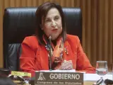 La ministra de Defensa, Margarita Robles, comparece en la sesi&oacute;n extraordinaria de la Comisi&oacute;n de Defensa.