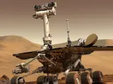 Ilustración que representa a Opportunity y Spirit, que eran dos vehículos de exploración gemelos que aterrizaron en Marte en enero de 2004.
