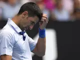 Novak Djokovic, en la derrota ante Sinner.