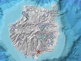 Información sísmica del terremoto en la isla de Gran Canaria.