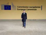 El presidente de la Junta de Andalucía, Juanma Moreno, durante su viaje oficial a Bruselas.