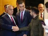 Orbán, Sánchez y Zelenski en una imagen de archivo.