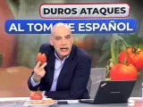 Nacho Abad come tomate BIO español en directo.