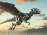 Imagen de un dinosaurio volador creada por una IA.