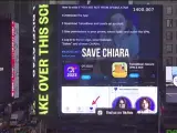 Los fans de Chiara, de '0T 2023', ponen en las pantallas de Times Square un vídeo para salvarla de la expulsión