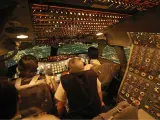 Interior de la cabina de un Boeing 747.