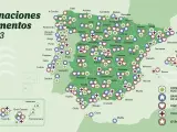 Mapa de entidades con las que colabora Mercadona.