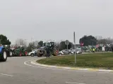 Tractores llegando a Palencia durante las protestas de agricultores de este martes.