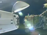 La nave Dragon de la misión Ax-3 separándose de la Estación Espacial Internacional.