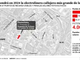 Mapa de la ubicación donde se levantará la electrolinera urbana más grande de Madrid, en el distrito de Vicálvaro.