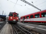 Trenes en la estación de Andermatt, en el cantón de Uri, Suiza (archivo).