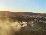 Imagen aérea del incendio que se ha declarado en El Vendrell.