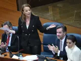 La diputada de Vox Ana Cuartero interviene durante una sesión plenaria, en la Asamblea de Madrid