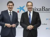 El presidente de CaixaBank, José Ignacio Goirigolzarri, y el consejero delegado de la entidad, Gonzalo Gortázar.