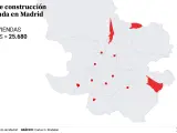 Mapa de los planes de desarrollo urban&iacute;stico en la ciudad de Madrid.