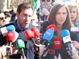 Combo de fotos del ministro Óscar Puente y de la líder de Podemos, Ione Belarra.