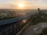 Vista del muro egipcio en la frontera con la Franja de Gaza.