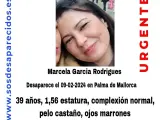 Cartel de SOS Desaparecidos de la mujer desaparecida en Palma desde el pasado 9 de febrero.