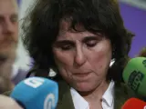 La candidata de Podemos a la Xunta de Galicia, Isabel Faraldo, ha asumido el fracaso de Podemos al borde de las lágrimas.