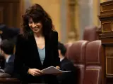 La ministra de Igualdad, Ana Redondo, durante una sesión plenaria, en el Congreso de los Diputados, a 22 de febrero de 2024, en Madrid (España).