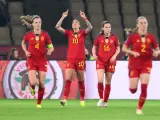 Jenni Hermoso celebra su gol ante Países Bajos.