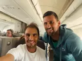Nadal y Djokovic, juntos rumbo a Estados Unidos.